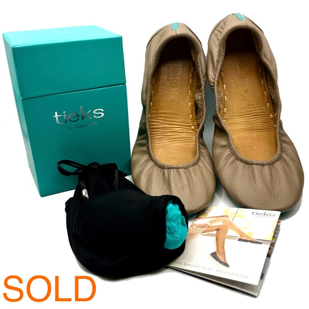 Tieks By Gavrieli Womens Size 9 Taupe Casual Walking Travel Ballet Flats Shoes